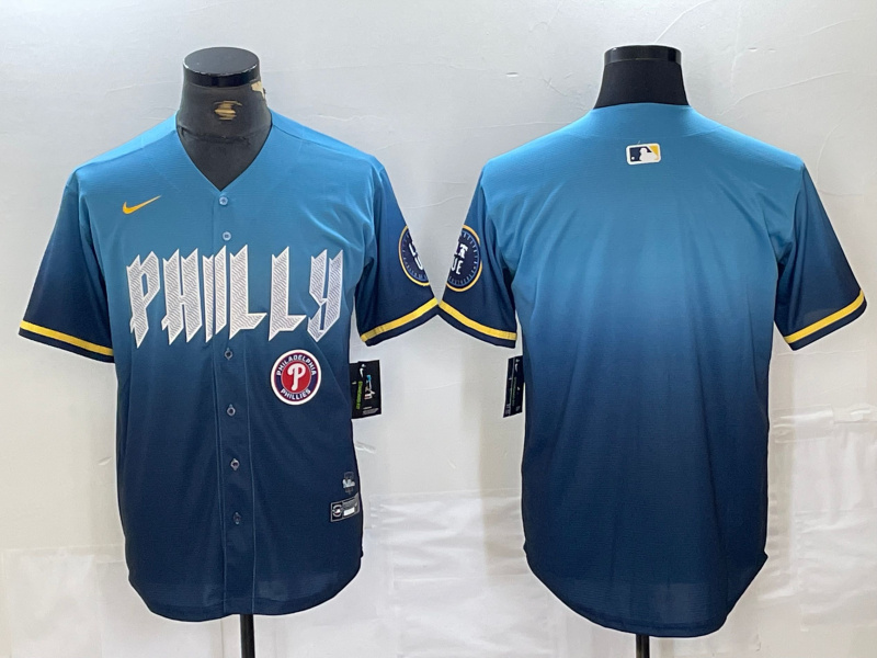 Men's Philadelphia Phillies Blank Blue 2024 City Connect Limited Stitched Jersey 5 Men's Philadelphia Phillies Blank Blue 2024 City Connect Limited Stitched Jersey 5
