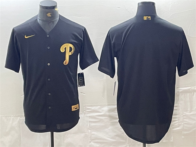 Men's Philadelphia Phillies Blank Black Cool Base Stitched Baseball Jersey Men's Philadelphia Phillies Blank Black Cool Base Stitched Baseball Jersey