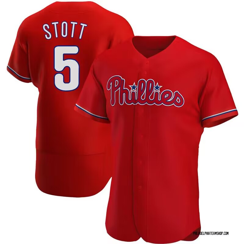 Men's Philadelphia Phillies #5 Bryson Stott Red Flexbase Stitched Jersey Men's Philadelphia Phillies #5 Bryson Stott Red Flexbase Stitched Jersey