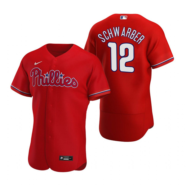 Men's Philadelphia Phillies #12 Kyle Schwarber Red Flex Base Stitched Baseball Jersey Men's Philadelphia Phillies #12 Kyle Schwarber Red Flex Base Stitched Baseball Jersey