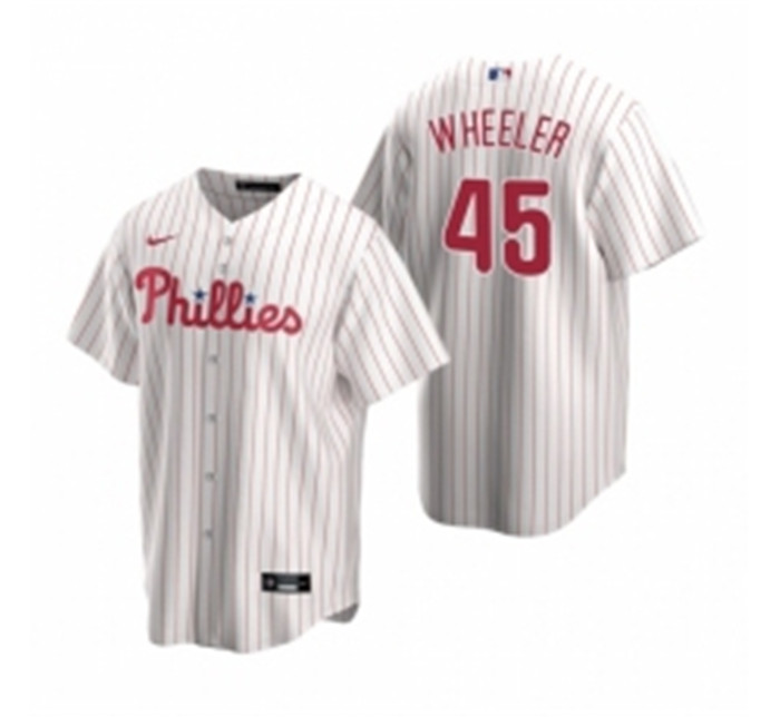 Mens Nike Philadelphia Phillies 45 Zack Wheeler White Home Stitched Baseball Jersey Mens Nike Philadelphia Phillies 45 Zack Wheeler White Home Stitched Baseball Jersey