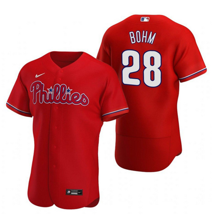 Philadelphia Phillies #28 Alec Bohm Red Alternate Jersey Philadelphia Phillies #28 Alec Bohm Red Alternate Jersey