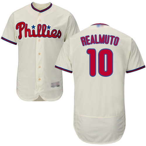 Phillies #10 J. T. Realmuto Cream Flexbase Authentic Collection Stitched Baseball Jersey Phillies #10 J. T. Realmuto Cream Flexbase Authentic Collection Stitched Baseball Jersey