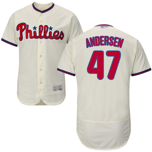 Phillies #47 Larry Andersen Cream Flexbase Authentic Collection Stitched Baseball Jersey Phillies #47 Larry Andersen Cream Flexbase Authentic Collection Stitched Baseball Jersey