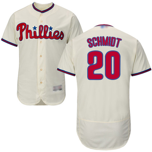 Phillies #20 Mike Schmidt Cream Flexbase Authentic Collection Stitched Baseball Jersey Phillies #20 Mike Schmidt Cream Flexbase Authentic Collection Stitched Baseball Jersey
