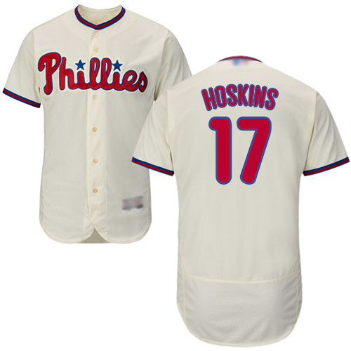 Phillies #17 Rhys Hoskins Cream Flexbase Authentic Collection Stitched Baseball Jersey Phillies #17 Rhys Hoskins Cream Flexbase Authentic Collection Stitched Baseball Jersey
