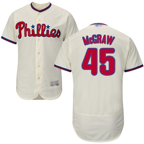 Phillies #45 Tug McGraw Cream Flexbase Authentic Collection Stitched Baseball Jersey Phillies #45 Tug McGraw Cream Flexbase Authentic Collection Stitched Baseball Jersey