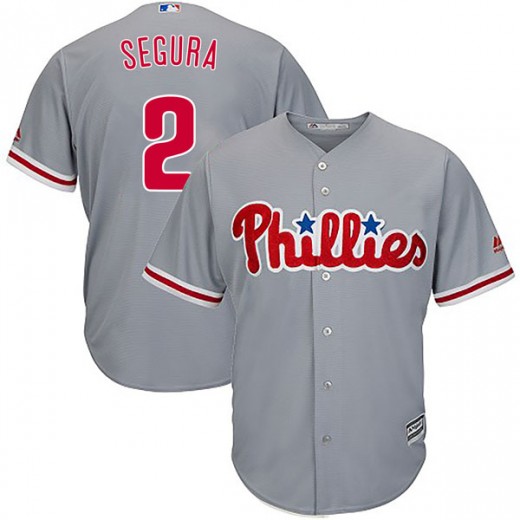 Men's Philadelphia Phillies #2 Jean Segura Gray Cool Base Jersey Men's Philadelphia Phillies #2 Jean Segura Gray Cool Base Jersey
