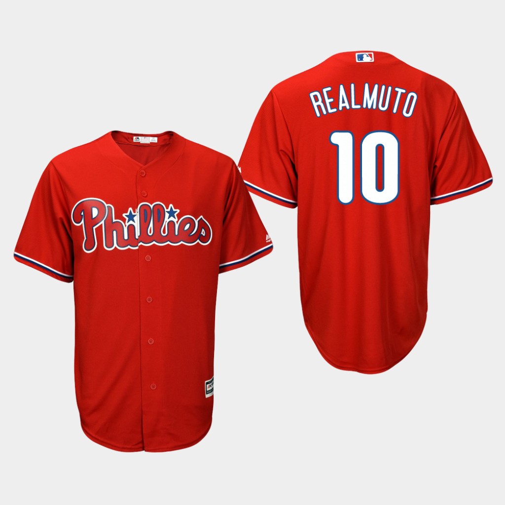 Philadelphia Phillies #10 JT Realmuto Red Cool base Jersey Philadelphia Phillies #10 JT Realmuto Red Cool base Jersey