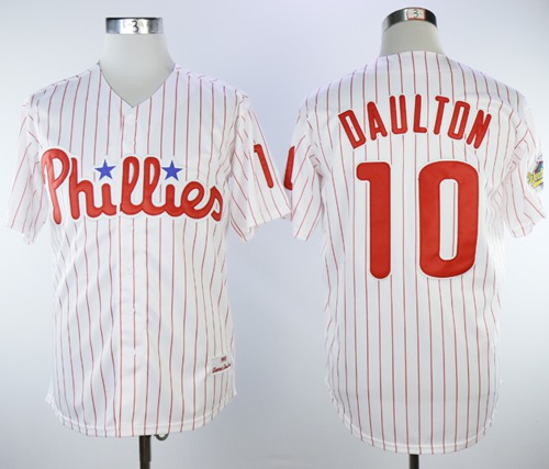 Mitchell And Ness 1993 Phillies #10 Darren Daulton White(Red Strip) Throwback Stitched MLB Jersey Mitchell And Ness 1993 Phillies #10 Darren Daulton White(Red Strip) Throwback Stitched MLB Jersey