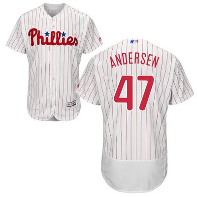 Phillies #47 Larry Andersen White(Red Strip) Flexbase Authentic Collection Stitched MLB Jersey Phillies #47 Larry Andersen White(Red Strip) Flexbase Authentic Collection Stitched MLB Jersey
