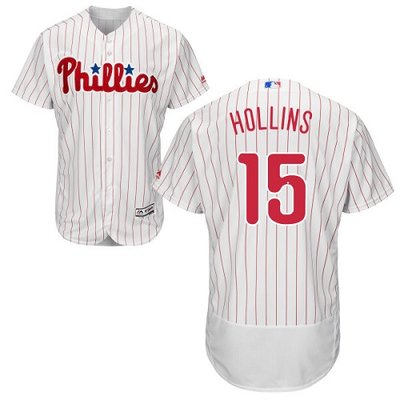 Phillies #15 Dave Hollins White(Red Strip) Flexbase Authentic Collection Stitched MLB Jersey Phillies #15 Dave Hollins White(Red Strip) Flexbase Authentic Collection Stitched MLB Jersey