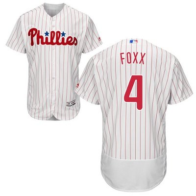 Phillies #4 Jimmy Foxx White(Red Strip) Flexbase Authentic Collection Stitched MLB Jersey Phillies #4 Jimmy Foxx White(Red Strip) Flexbase Authentic Collection Stitched MLB Jersey