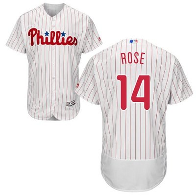 Phillies #14 Pete Rose White(Red Strip) Flexbase Authentic Collection Stitched MLB Jersey Phillies #14 Pete Rose White(Red Strip) Flexbase Authentic Collection Stitched MLB Jersey
