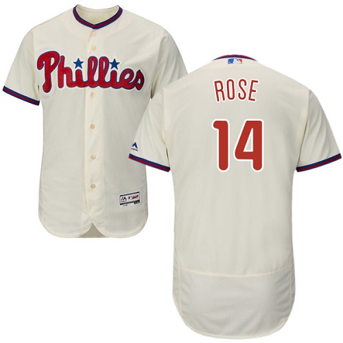 Phillies #14 Pete Rose Cream Flexbase Authentic Collection Stitched MLB Jersey Phillies #14 Pete Rose Cream Flexbase Authentic Collection Stitched MLB Jersey