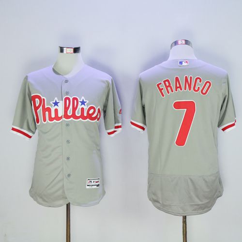 Phillies #7 Maikel Franco Grey Flexbase Authentic Collection Stitched MLB Jersey Phillies #7 Maikel Franco Grey Flexbase Authentic Collection Stitched MLB Jersey