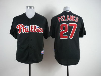 Philadelphia Phillies Placido Polanco #27 Authentic Black Jersey Philadelphia Phillies Placido Polanco #27 Authentic Black Jersey