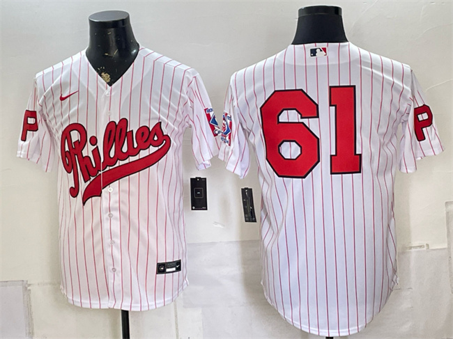 Men's Philadelphia Phillies #61 Cristopher Sánchez White 2026 Field of Dreams Stadium Stitched Baseball Jersey Men's Philadelphia Phillies #61 Cristopher Sánchez White 2026 Field of Dreams Stadium Stitched Baseball Jersey