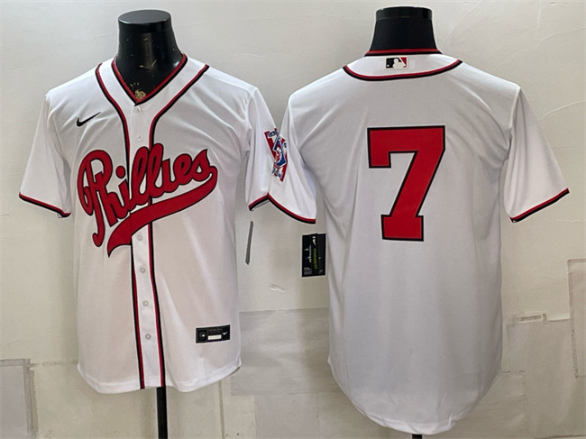 Men's Philadelphia Phillies #7 Trea Turner White 2026 Field of Dreams Stadium Stitched Baseball Jersey