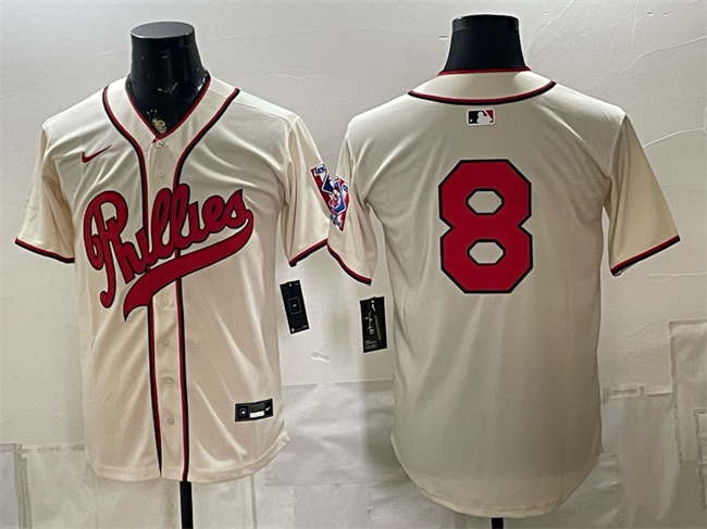 Men's Philadelphia Phillies #8 Nick Castellanos Cream 2026 Field of Dreams Stadium Stitched Baseball Jersey