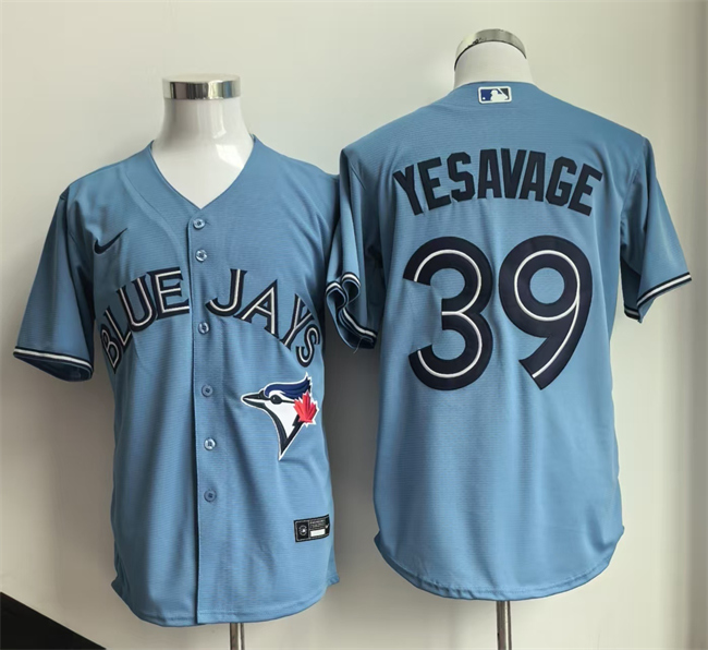 Men's Toronto Blue Jays #39 Trey Yesavage Blue 2025 Cool Base Stitched Baseball Jersey Men's Toronto Blue Jays #39 Trey Yesavage Blue 2025 Cool Base Stitched Baseball Jersey