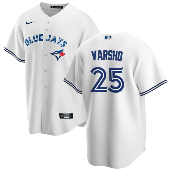 Men's Toronto Blue Jays #25 Daulton Varsho White Cool Base Stitched Jersey Men's Toronto Blue Jays #25 Daulton Varsho White Cool Base Stitched Jersey