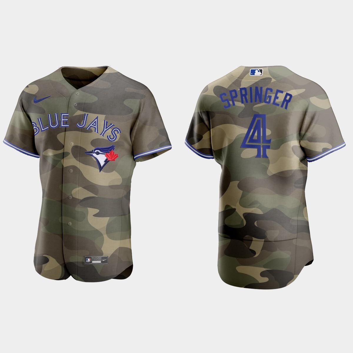 Toronto Blue Jays #4 George Springer Men's Nike 2021 Armed Forces Day Authentic MLB Jersey -Camo Toronto Blue Jays #4 George Springer Men's Nike 2021 Armed Forces Day Authentic MLB Jersey -Camo