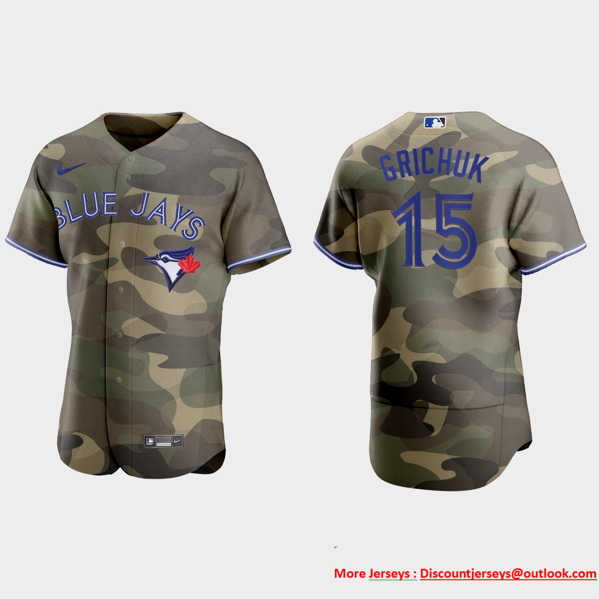 Toronto Blue Jays #15 Randal Grichuk Men's Nike 2021 Armed Forces Day Authentic MLB Jersey -Camo Toronto Blue Jays #15 Randal Grichuk Men's Nike 2021 Armed Forces Day Authentic MLB Jersey -Camo