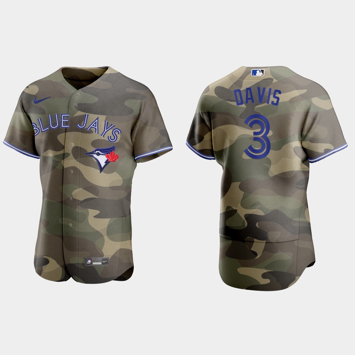 Toronto Blue Jays #3 Jonathan Davis Men's Nike 2021 Armed Forces Day Authentic MLB Jersey -Camo Toronto Blue Jays #3 Jonathan Davis Men's Nike 2021 Armed Forces Day Authentic MLB Jersey -Camo