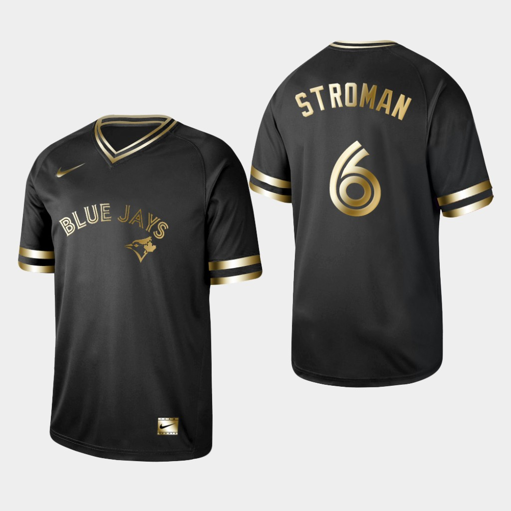 Blue Jays 6 Marcus Stroman Black Gold Nike Cooperstown Collection Legend V Neck Jersey Blue Jays 6 Marcus Stroman Black Gold Nike Cooperstown Collection Legend V Neck Jersey