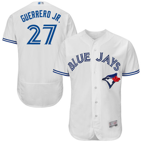 Blue Jays #27 Vladimir Guerrero Jr. White Flexbase Authentic Collection Stitched Baseball Jersey Blue Jays #27 Vladimir Guerrero Jr. White Flexbase Authentic Collection Stitched Baseball Jersey