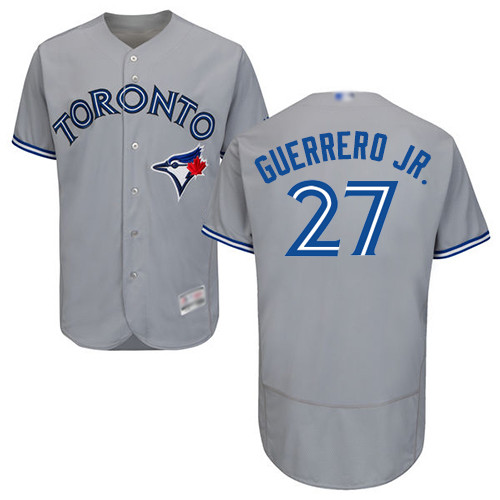Blue Jays #27 Vladimir Guerrero Jr. Grey Flexbase Authentic Collection Stitched Baseball Jersey Blue Jays #27 Vladimir Guerrero Jr. Grey Flexbase Authentic Collection Stitched Baseball Jersey