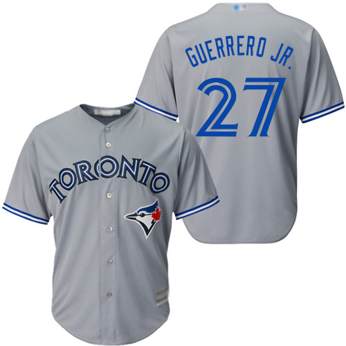 Blue Jays #27 Vladimir Guerrero Jr. Grey New Cool Base Stitched Baseball Jersey Blue Jays #27 Vladimir Guerrero Jr. Grey New Cool Base Stitched Baseball Jersey