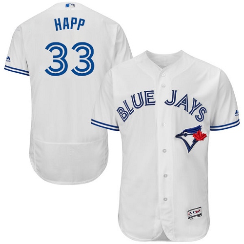 Blue Jays #33 J.A. Happ White Flexbase Authentic Collection Stitched Baseball Jersey Blue Jays #33 J.A. Happ White Flexbase Authentic Collection Stitched Baseball Jersey