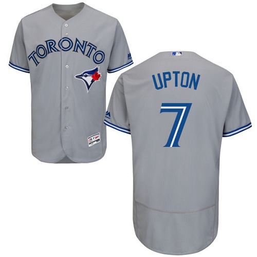 Blue Jays #7 B.J. Upton Grey Flexbase Authentic Collection Stitched MLB Jersey Blue Jays #7 B.J. Upton Grey Flexbase Authentic Collection Stitched MLB Jersey