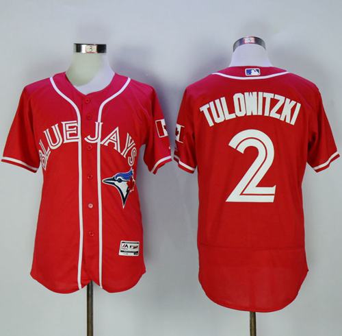 Blue Jays #2 Troy Tulowitzki Red Flexbase Authentic Collection Canada Day Stitched MLB Jersey Blue Jays #2 Troy Tulowitzki Red Flexbase Authentic Collection Canada Day Stitched MLB Jersey