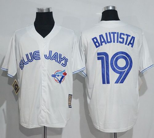 Blue Jays #19 Jose Bautista White Cooperstown Throwback Stitched MLB Jersey Blue Jays #19 Jose Bautista White Cooperstown Throwback Stitched MLB Jersey