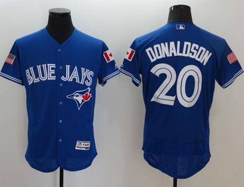 Blue Jays #20 Josh Donaldson Blue Fashion Stars & Stripes Flexbase Authentic Stitched MLB Jersey Blue Jays #20 Josh Donaldson Blue Fashion Stars & Stripes Flexbase Authentic Stitched MLB Jersey