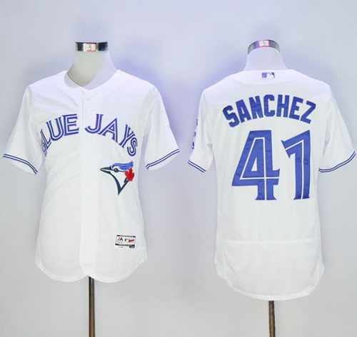 Blue Jays #41 Aaron Sanchez White Flexbase Authentic Collection Stitched MLB Jersey Blue Jays #41 Aaron Sanchez White Flexbase Authentic Collection Stitched MLB Jersey
