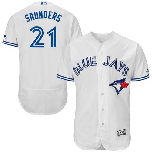Blue Jays #21 Michael Saunders White Flexbase Authentic Collection Stitched MLB Jersey Blue Jays #21 Michael Saunders White Flexbase Authentic Collection Stitched MLB Jersey