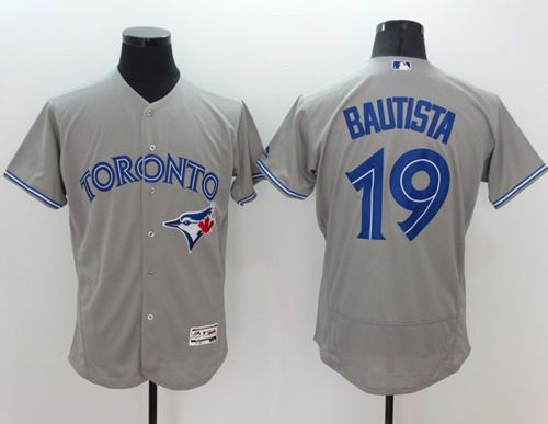 Blue Jays #19 Jose Bautista Grey Flexbase Authentic Collection Stitched MLB Jersey Blue Jays #19 Jose Bautista Grey Flexbase Authentic Collection Stitched MLB Jersey