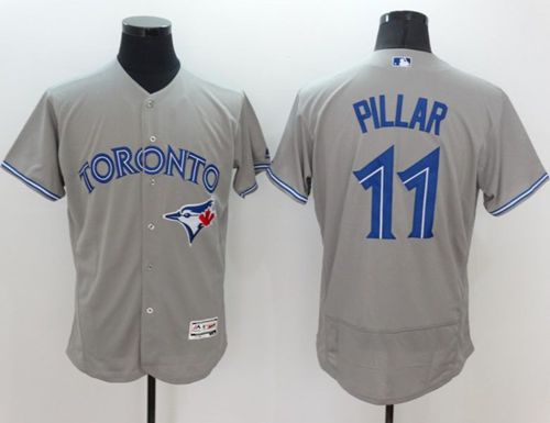 Blue Jays #11 Kevin Pillar Grey Flexbase Authentic Collection Stitched MLB Jersey Blue Jays #11 Kevin Pillar Grey Flexbase Authentic Collection Stitched MLB Jersey