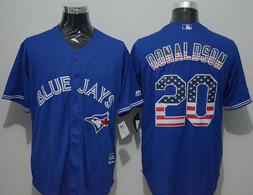 Blue Jays #20 Josh Donaldson Blue USA Flag Fashion Stitched MLB Jersey Blue Jays #20 Josh Donaldson Blue USA Flag Fashion Stitched MLB Jersey