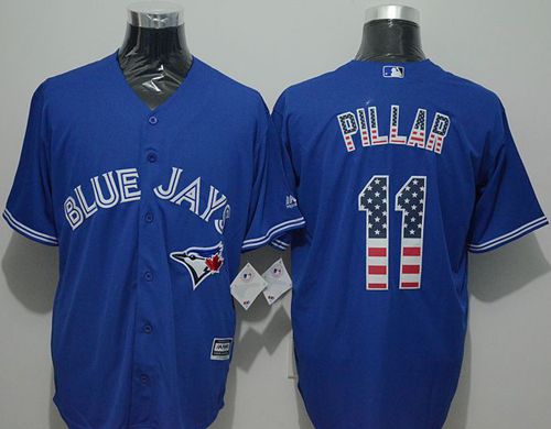 Blue Jays #11 Kevin Pillar Blue USA Flag Fashion Stitched MLB Jersey Blue Jays #11 Kevin Pillar Blue USA Flag Fashion Stitched MLB Jersey