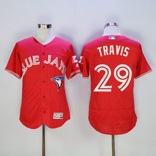 Blue Jays #29 Devon Travis Red Flexbase Authentic Collection Canada Day Stitched MLB Jersey Blue Jays #29 Devon Travis Red Flexbase Authentic Collection Canada Day Stitched MLB Jersey