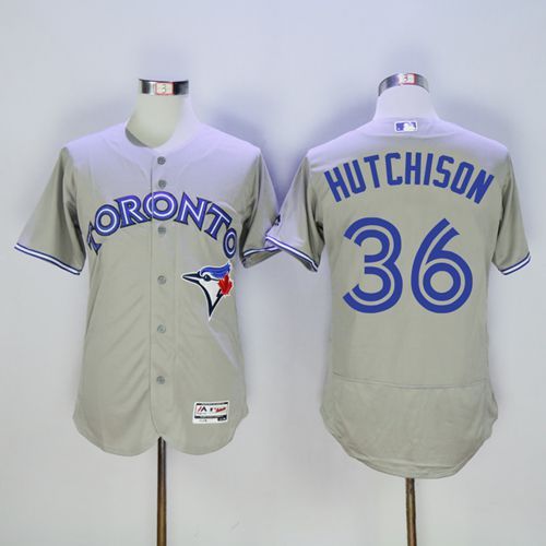 Blue Jays #36 Drew Hutchison Grey Flexbase Authentic Collection Stitched MLB Jersey Blue Jays #36 Drew Hutchison Grey Flexbase Authentic Collection Stitched MLB Jersey