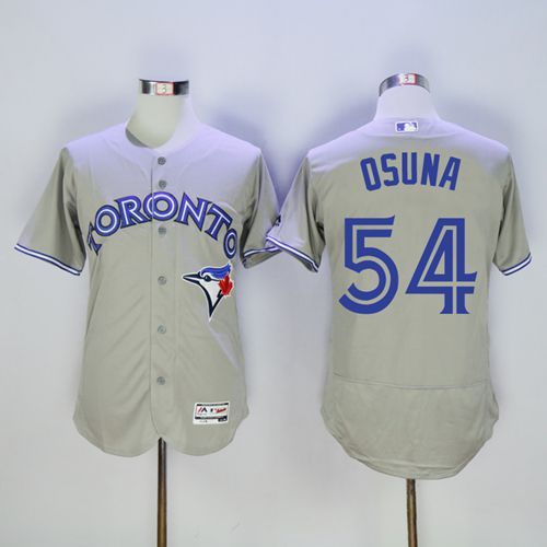 Blue Jays #54 Roberto Osuna Grey Flexbase Authentic Collection Stitched MLB Jersey Blue Jays #54 Roberto Osuna Grey Flexbase Authentic Collection Stitched MLB Jersey