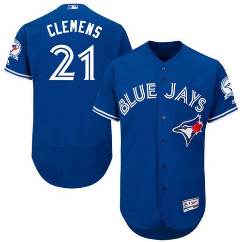 Blue Jays #21 Roger Clemens Blue Flexbase Authentic Collection Stitched MLB Jersey Blue Jays #21 Roger Clemens Blue Flexbase Authentic Collection Stitched MLB Jersey