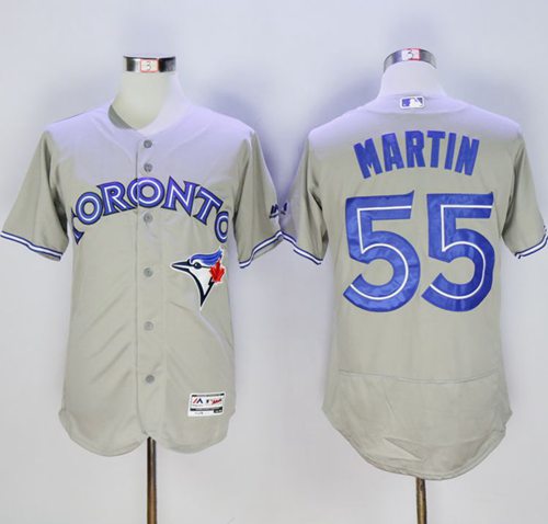 Blue Jays #55 Russell Martin Grey Flexbase Authentic Collection Stitched MLB Jersey Blue Jays #55 Russell Martin Grey Flexbase Authentic Collection Stitched MLB Jersey