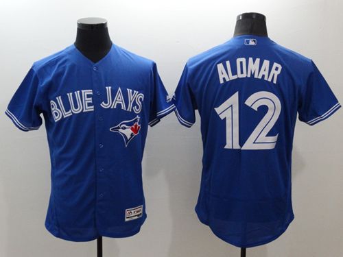 Blue Jays #12 Roberto Alomar Blue Flexbase Authentic Collection Stitched MLB Jersey Blue Jays #12 Roberto Alomar Blue Flexbase Authentic Collection Stitched MLB Jersey